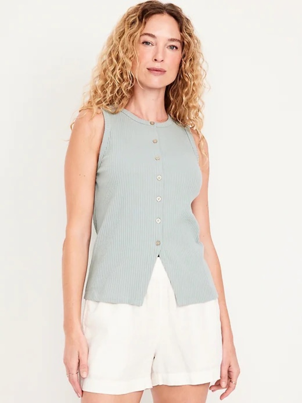 Old Navy Ribbed Button Down Tank Top size small